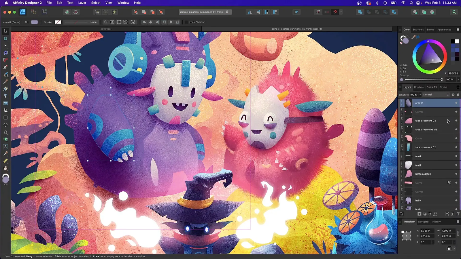 Explorarea designului Plushie Summoners în Affinity Designer
