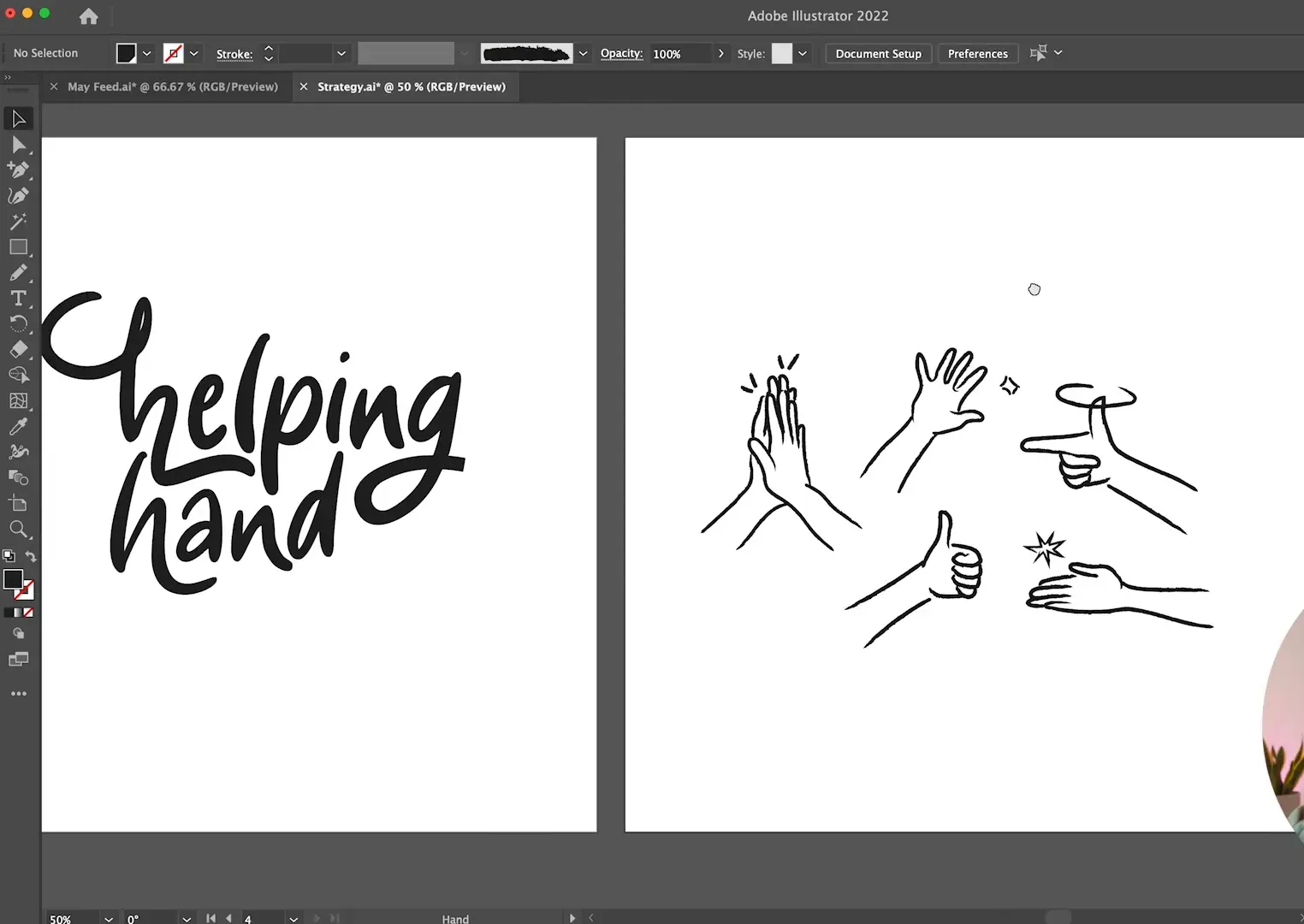 Ilustrații cu mâini integrate în brand